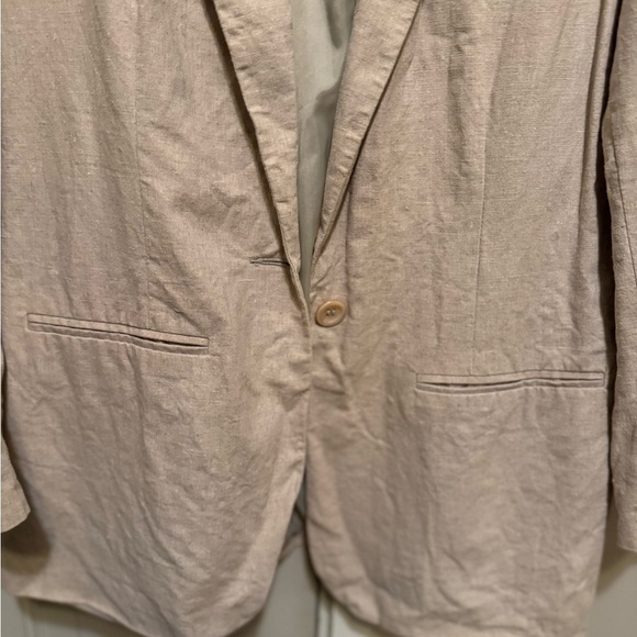 Vintage Savannah Linen Blend Women's Beige Blazer 8P - Picture 2 of 5